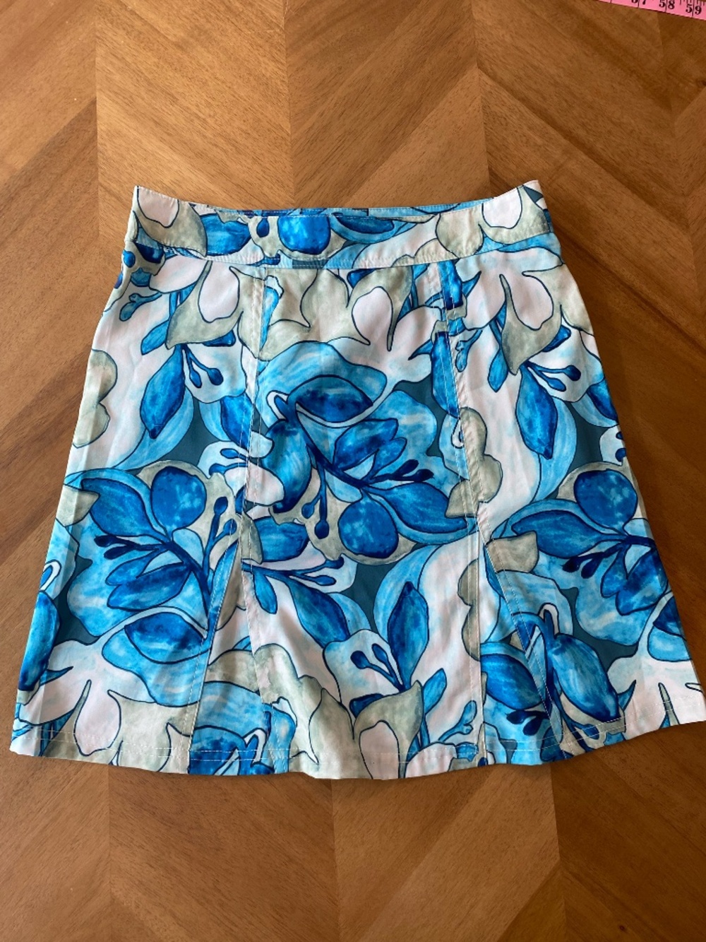 RipSkirt Hawaii Floral Wrap Skirt Sz XS Blue Green Women's Coastal Resort Beach - Picture 4 of 10